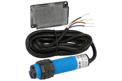 Sensor; photoelectric; G18-3B2NC; NPN; NO/NC; mirror reflective type; 2m; 10÷30V; DC; 200mA; cylindrical plastic; fi 18mm; with 2m cable; Greegoo; RoHS