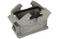 Connector housing; Han A; 19300101270; 10B; metal; horizontal; for panel; entry for M20 cable gland; with double locking levers; both sides cables entries; grey; IP65; Harting; RoHS