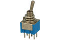 Switch; toggle; MTS202-A2.; 2*2; ON-ON; 2 ways; 2 positions; bistable; panel mounting; through hole; 3A; 250V AC; blue; 14mm