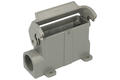 Connector housing; Han A; 19200160251; 16A; metal; straight; for panel; low profile; entry for M25 cable gland; with single locking lever; one side cable entry; grey; IP65; Harting; RoHS