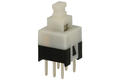 Przełącznik; przyciskowy; SW-PYPS2271; ON-(ON); biały; bez podświetlenia; przewlekany (THT); 2 pozycje; 0,1A; 30V AC; raster 2x5mm; 7mm