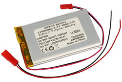 Rechargeable battery; Li-Po; 805080; 3,7V; 4000mAh; 8x50x80mm; PCM protection; connector + socket 2,54*2pins; AKYGA; RoHS