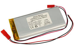 Rechargeable battery; Li-Po; 654290; 3,7V; 2600mAh; 6,5x42x90mm; PCM protection; connector + socket 2,54*2pins; AKYGA; RoHS