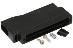 Connector housing; D-Sub; Canon 37p 165X10469XE; 37 ways; angled 90°; black; plastic; RoHS