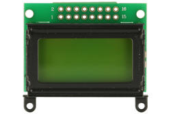 Display; LCD; alphanumeric; LCD-LC-0802C-YHY Y/G-E6; 8x2; black; Background colour: green; LED backlight; 31mm; 14,5mm; AV-Display; RoHS