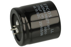 Capacitor; SNAP-IN; electrolytic; 270uF; 500V; B43554; 20%; fi 35x35mm; 10mm; through-hole (THT); bulk; -25...+105°C; 2000h; Nichicon