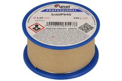 Soldering wire; 1,5mm; reel 0,25kg; LC60/1,50/0,25/bt; lead; Sn60Pb40; Cynel; wire; flux free; solder tin