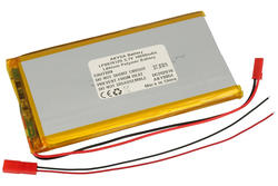 Akumulator; Li-Po; LP8970129; 3,7V; 10000mAh; 8,9x70x120mm; Zabezpieczenie PCM; konektor+ gniazdo 2,54*2piny; AKYGA; RoHS