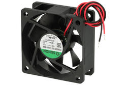 Wentylator; EE60251S2-1000U-999; 60x60x25mm; ślizgowe; 12V; DC; 1,7W; 39,95m3/h; 27dB; 142mA; 4500RPM; 2 przewody; Sunon; RoHS; 4,5÷13,8V; 300mm