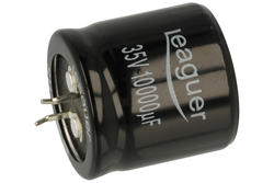 Kondensator; elektrolityczny; SNAP-IN; 10000uF; 35V; LHS; LHS1V103M3030; 20%; fi 30x30mm; 10mm; przewlekany (THT); luzem; -40...+105°C; 2000h; Leaguer; RoHS