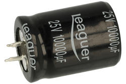 Kondensator; elektrolityczny; SNAP-IN; 10000uF; 25V; LHS; LHS1E103M2230; 20%; fi 22x30mm; 10mm; przewlekany (THT); luzem; -40...+105°C; 2000h; Leaguer; RoHS