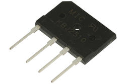 Bridge rectifier; KBJ2510; 25A; 1000V; flat; through hole (THT); FM type 30x20x3,5mm