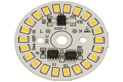 Moduł LED; LED; LED22x2835/15W; do lutowania; biały; (ciepła) 2500K÷3200K; 1200lm; 230V; AC; 15W; 180°; 5,9x44,5mm