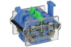 Contact block; 2NO; 10A; 500V AC; blue; plastic; NO; snap action; LAS0-A1Y 22mm panel mount; Onpow; RoHS