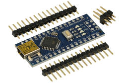 Moduł; odpowiednik do ARDUINO NANO; A-NANO; ATMEGA328; UART; SPI; PWM; I2C; 6,5÷12V; 2 KB; 32 KB; 1 KB; miniUSB; kołkowe; z przewodem USB