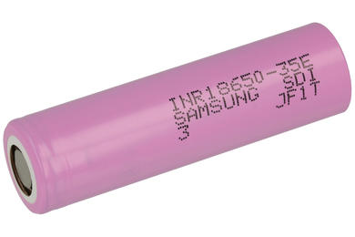 Rechargeable battery; Li-Ion; INR18650-35E; 3,6V; 3450mAh; 18,6x65,2mm; Samsung; without PCM protection