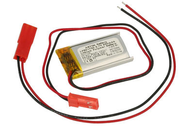 Akumulator; Li-Po; 601730; 3,7V; 250mAh; 6x17x30mm; Zabezpieczenie PCM; konektor+ gniazdo 2,54*2piny; AKYGA