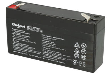 Rechargeable battery; lead-acid; maintenance-free; LP1.3-6; 6V; 1,3Ah; 96x24x51(58)mm; connector 4,8 mm; 0,31kg