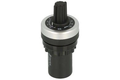 Potencjometr; osiowy; jednoobrotowy; F22-R5k; 5kohm; liniowa; 10%; 2W; gałka; 16mm; plastik; gładka; 270°; cermetowy; przykręcany; Tayee Electric; RoHS