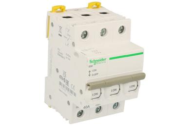 Isolation switch; modular; A9S65340; OFF-ON; 2; 40A; 400V AC; DIN rail mounted; 3 ways; screw; ON-0FF; Schneider Electric; RoHS