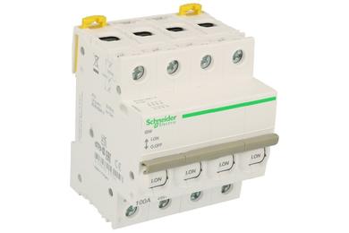 Isolation switch; modular; A9S65491; OFF-ON; 100A; 415V AC; DIN rail mounted; 4 ways; screw; ON-0FF; Schneider Electric; RoHS