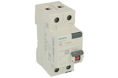 RC Circuit breaker; modular; 5SV4314-0; 40A; 230V AC; 0,03A; 2 ways; AC; DIN rail mounted; screw; Siemens; RoHS