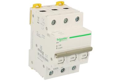 Isolation switch; modular; A9S65391; OFF-ON; 100A; 415V AC; DIN rail mounted; 3 ways; screw; ON-0FF; Schneider Electric; RoHS