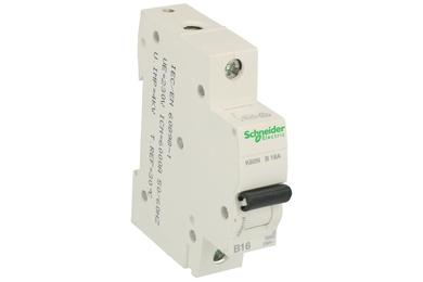 Over current breaker; modular; A9K01116; 16A; 230V AC; 1 way; B; DIN rail mounted; screw; Schneider Electric; RoHS