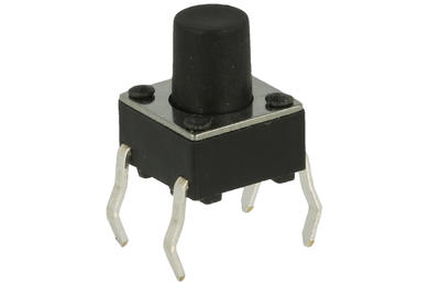 Tact switch; 6x6mm; 7,3mm; TSANB-2L; 3,8mm; through hole; 4 pins; black; OFF-(ON); no backlight; 50mA; 12V DC; 160gf; Hua Jie Corp.; RoHS