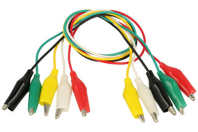 Test leads; PPKK36; 2x crcodile clip; 2mm; 0,36m; ABS; 5 colors