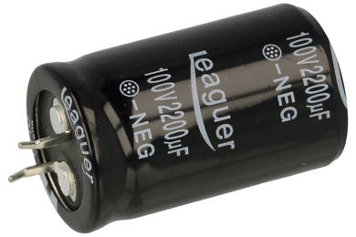 Capacitor; SNAP-IN; electrolytic; 2200uF; 100V; LHS; LHS2A222M2540; 20%; fi 25x42mm; 10mm; through-hole (THT); bulk; -40...+105°C; 2000h; Leaguer; RoHS