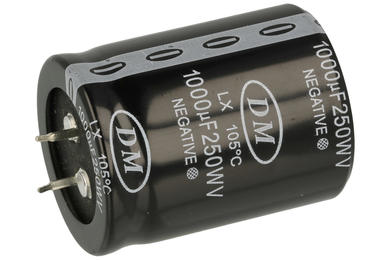 Capacitor; SNAP-IN; electrolytic; 1000uF; 250V; LHS; LHS2E102M3545; 20%; diam.35c45mm; 10mm; through-hole (THT); bulk; -25...+105°C; 2000h; Leaguer; RoHS