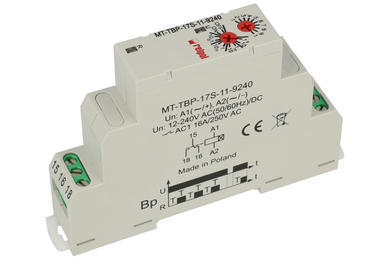 Relay; time; instalation; MT-TBP-17S-11-9240; 12÷240V; AC; DC; single function; SPDT; 10A; 250V AC; 24V DC; 10A; DIN rail type; Relpol; RoHS