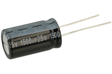 Capacitor; electrolytic; Low Impedance; 1500uF; 25V; TBR152M1EI20M; diam.12,5x20mm; 5mm; through-hole (THT); bulk; Jamicon; RoHS