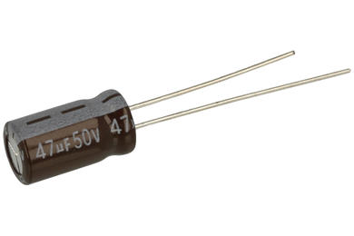 Kondensator; elektrolityczny; niskoimpedancyjny; 47uF; 50V; TLR470M1HE11M; fi 6,3x11mm; 2,5mm; przewlekany (THT); luzem; Jamicon; RoHS