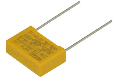 Capacitor; X2; polypropylene; MKP; 220nF; 310V AC; 10%; 6x12x18mm; 15mm; bulk; -40...+110°C