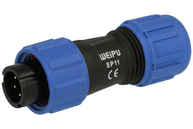 Wtyk; SP1110/P5II-N; 5 torów; lutowany; 0,75mm2; 4-6,5mm; SP11; na przewód; IP68; 3A; 125V; Weipu; RoHS