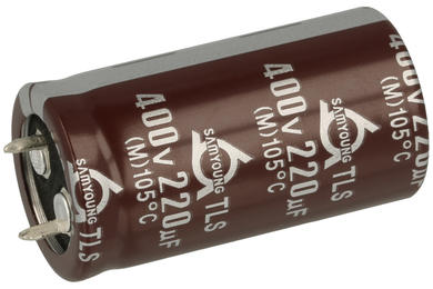 Capacitor; SNAP-IN; electrolytic; 220uF; 400V; TLS; TLS400VS220M 22x40; 20%; fi 22x40mm; 10mm; through-hole (THT); bulk; -25...+105°C; 3000h; Samyoung; RoHS