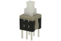 Przełącznik; przyciskowy; PB604A/HSP2266; ON-ON; biały; bez podświetlenia; przewlekany (THT); 2 pozycje; 0,1A; 30V DC; raster 2x4,5mm; 3,5mm