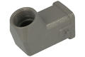 Connector housing; Han A; 19200031640; 3A; zinc alloy; angled 45°; for cable; top single cable entry; for single locking lever; entry for M20 cable gland; grey; IP65; Harting; RoHS