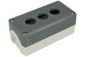 Control box; GB5D03; grey; plastic; triple; 136x68x52mm; 22mm panel mount; Greegoo; RoHS