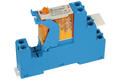 Relay socket; F97.02.SPA; DIN rail type; panel mounted; blue; with clamp; Finder; RoHS; Compatible with relays: 46.52