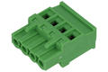 Terminal block; 2EGTKA-5.08-04P; 4 ways; R=5,08mm; 25,8mm; 12A; 300V; for cable; straight; square hole; slot screw; screw; horizontal; 2,5mm2; green; Golten; RoHS