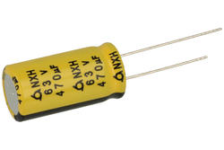 Kondensator; niskoimpedancyjny; elektrolityczny; 470uF; 63V; NXH63VB470M 12.5x25; fi 12,5x25mm; 5mm; przewlekany (THT); luzem; Samyoung; RoHS