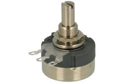 Potentiometer; shaft; single turn; RV24YN-20k; 20kohm; linear; 10%; 0,25W; axis diam.6,00mm; 20mm; metal; smooth; 280°; wire-wound; solder; Omter