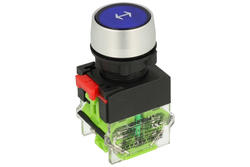 Switch; push button; LAS0-A3Y-M20/B-AB; OFF-(ON); blue; no backlight; screw; 2 positions; 10A; 500V AC; 22mm; 55mm; Onpow