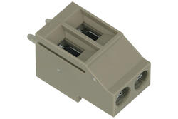 Terminal block; EHK5V-02P GREY; 2 ways; R=5,00mm; 18mm; 20A; 300V; through hole; straight; lift type; cross screw; screw; horizontal; 0,2÷2,5mm2; green; light gray; Dinkle; RoHS