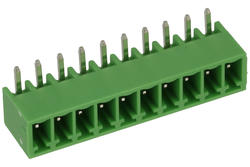 Terminal block; 15EGTRC-3.5-10P; 10 ways; R=3,50mm; 7mm; 8A; 125V; through hole; angled 90°; closed; green; Golten; RoHS