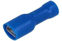 Konektor; 4,8x0,8mm; płaski nasuwka; izolowany pełny; KFIB48X08; niebieski; proste; na przewód; 1,5÷2,5mm2; zaciskany; 1 tor; SGE