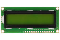 Extension module; LCD display; HD44780; 5V; yellow; black; 2x16